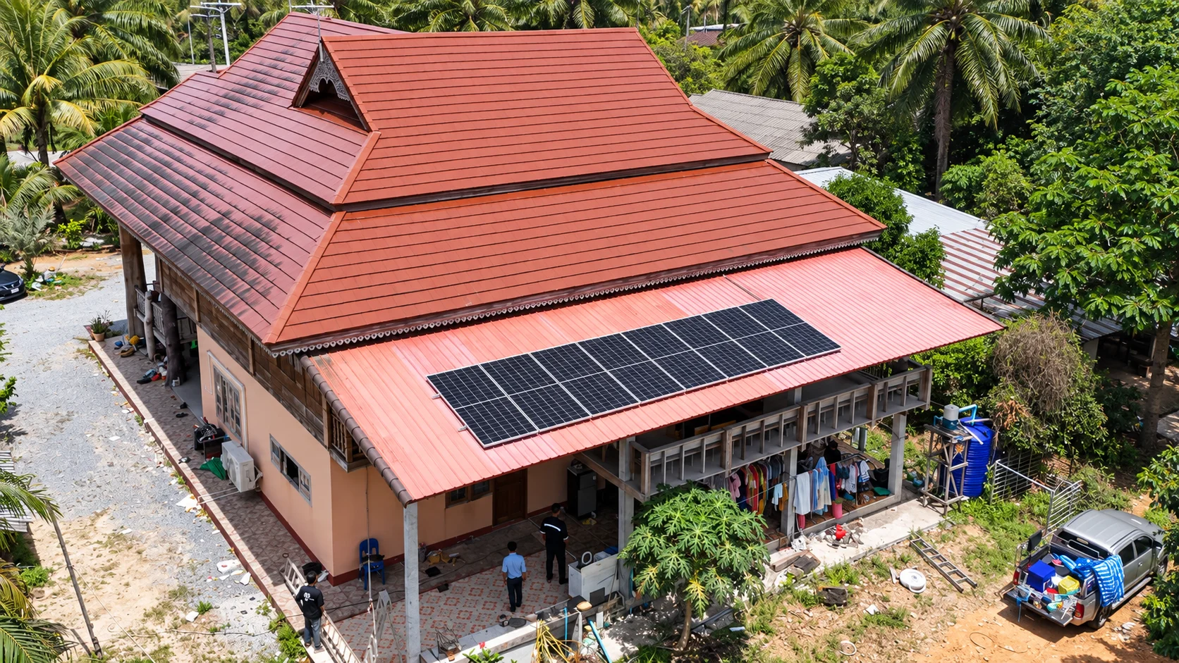 งานติดตั้งโซลาร์รูฟท็อปบ้านพักอาศัย 5 kW ระบบ 1 เฟส — อินเวอร์เตอร์ Huawei SUN2000-5KTL-L1 แผง JA Solar 630 W (SUNX-100010515 ภาพที่ 6)